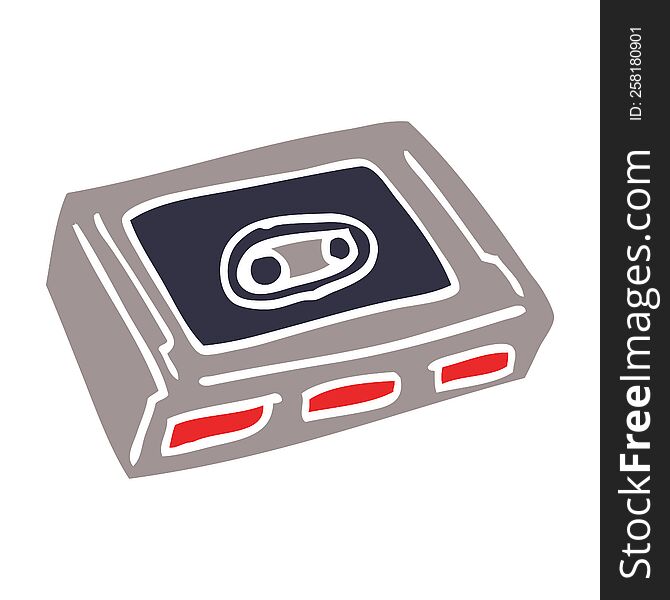 cartoon doodle cassette tape deck
