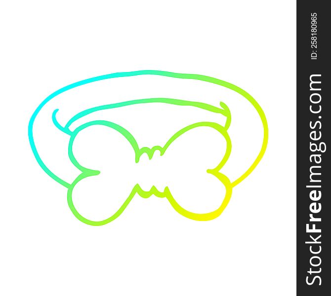 cold gradient line drawing of a cartoon black bow tie