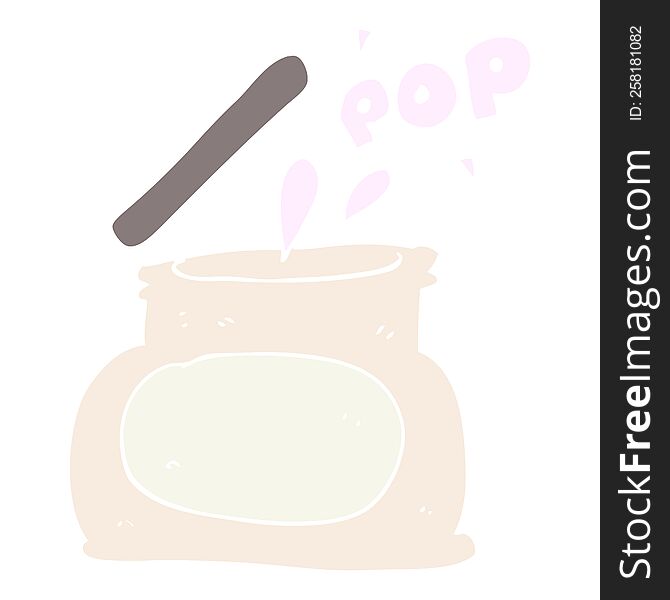 Flat Color Illustration Of A Cartoon Popping Jar