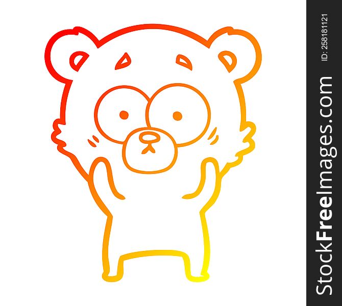 warm gradient line drawing surprised polar bear cartoon