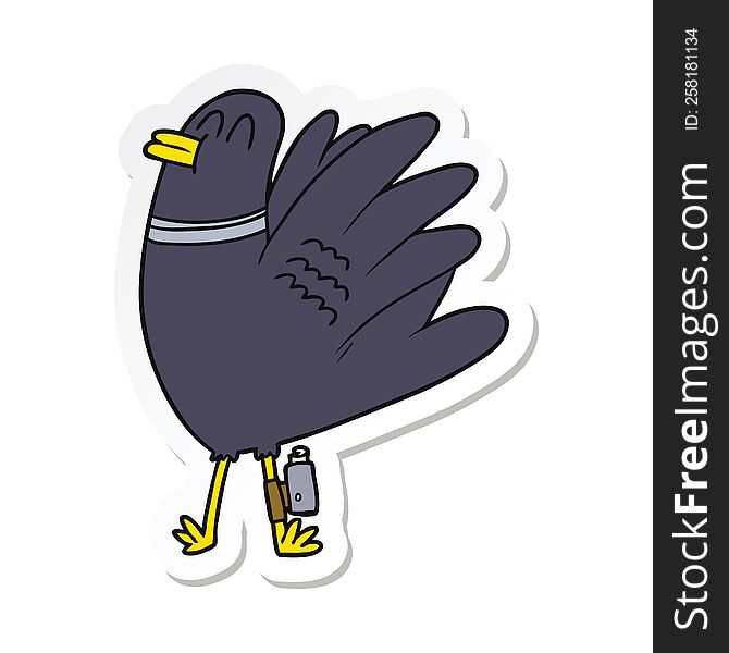 Sticker Of A Cartoon Bird