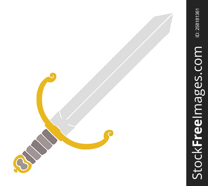 Flat Color Style Cartoon Sword