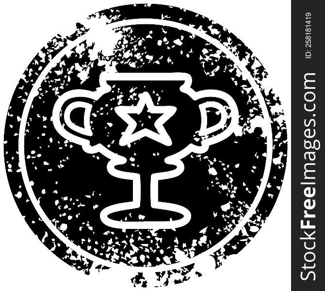 trophy cup distressed icon symbol