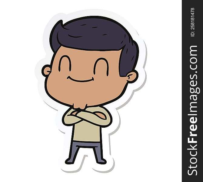 sticker of a cartoon friendly man