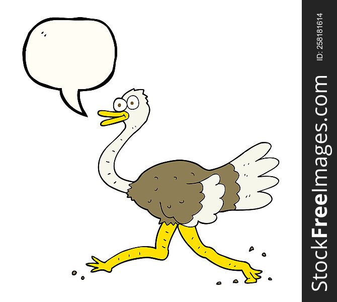 Speech Bubble Cartoon Ostrich