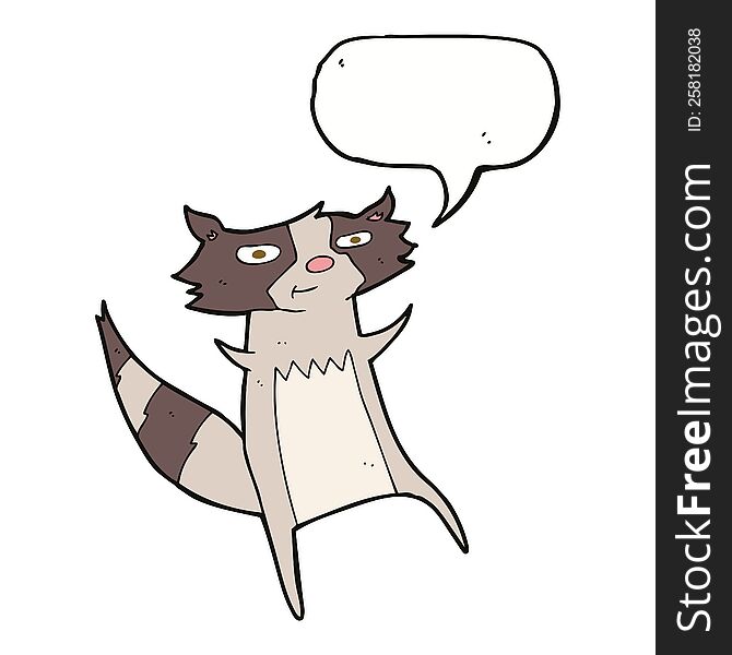 cartoon raccoon with speech bubble
