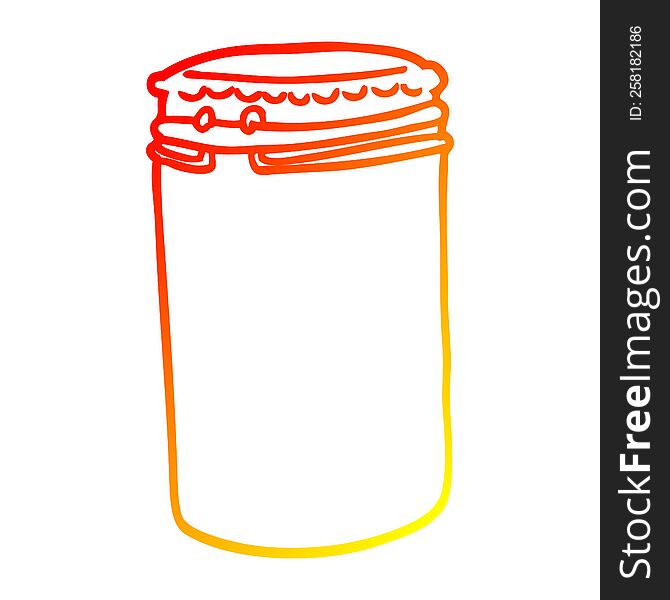 warm gradient line drawing of a cartoon storage jar