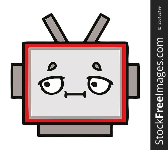 Cute Cartoon Robot Head