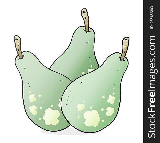 freehand drawn cartoon pears