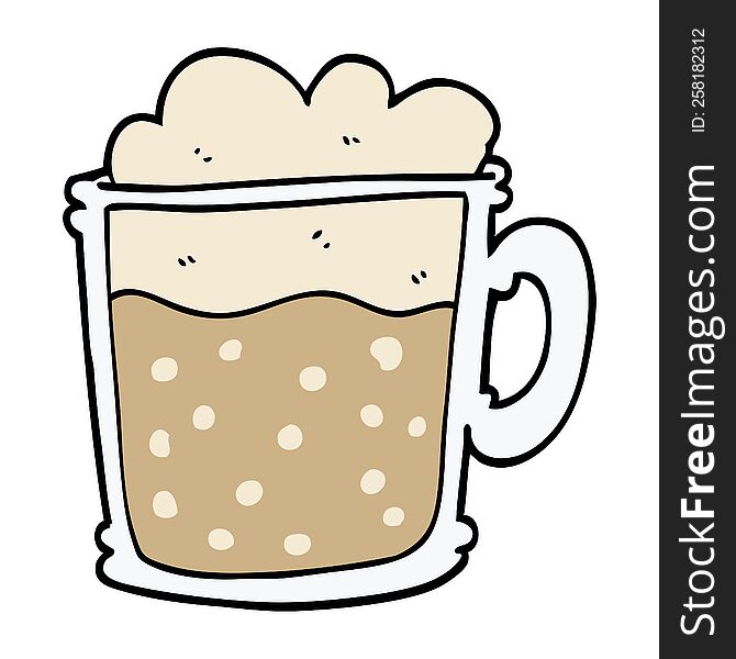 cartoon doodle foamy latte