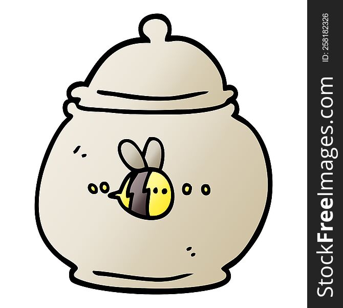 vector gradient illustration cartoon honey pot