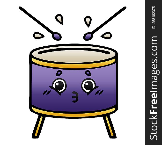 Gradient Shaded Cartoon Drum