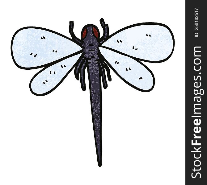cartoon doodle dragonfly