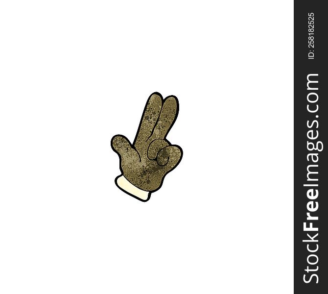 Counting Fingers Cartoon Symbol