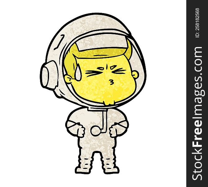 cartoon stressed astronaut. cartoon stressed astronaut