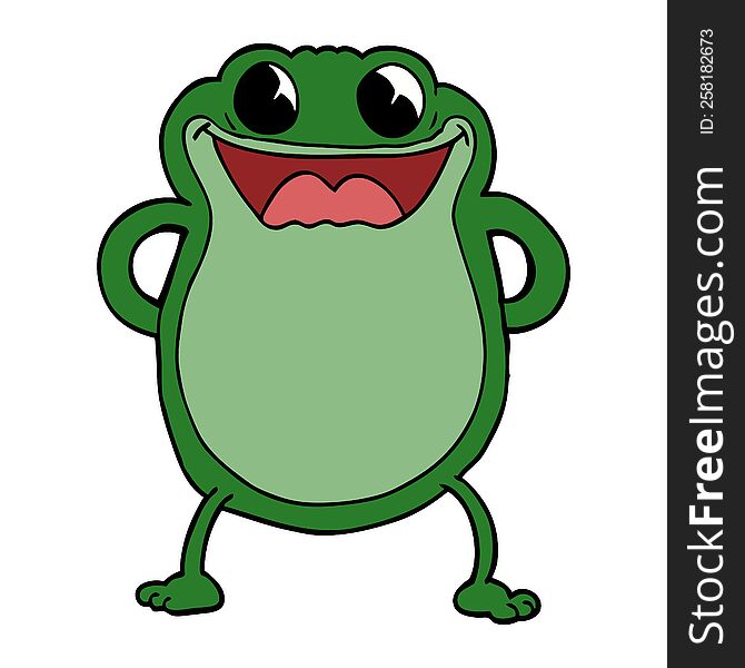 cartoon doodle frog