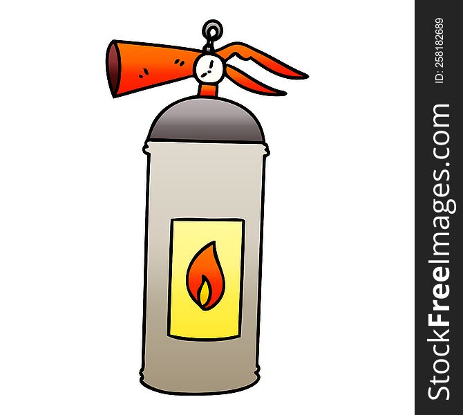 quirky gradient shaded cartoon fire extinguisher
