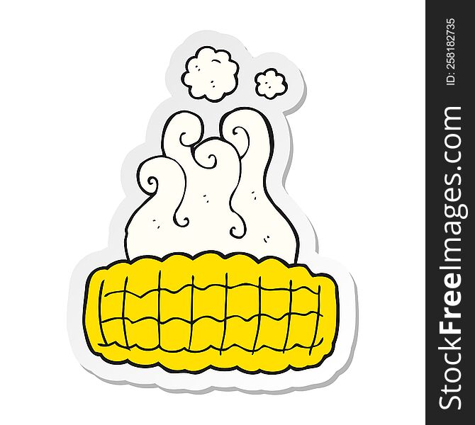 Sticker Of A Cartoon Corn Cob