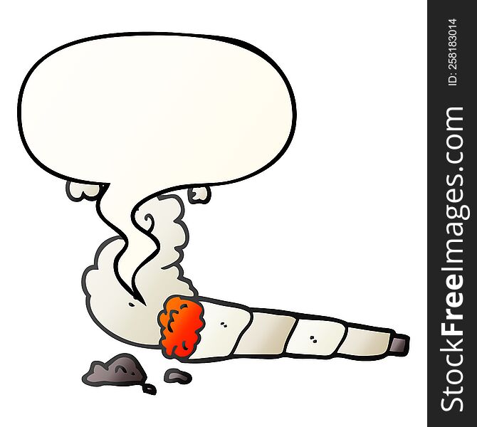 Cartoon Cigarette And Speech Bubble In Smooth Gradient Style