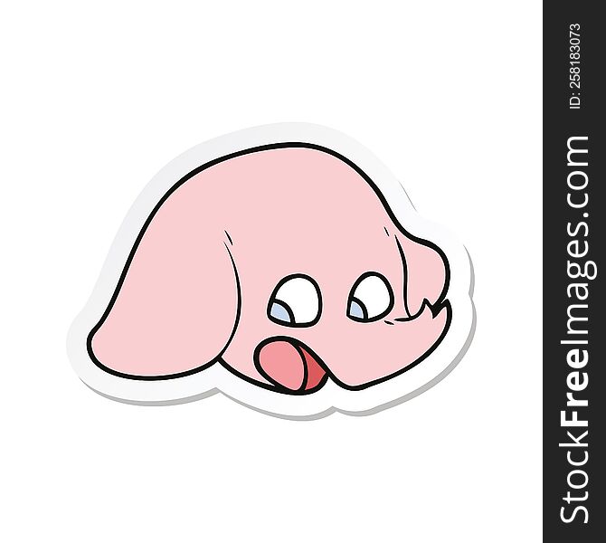 sticker of a shocked cartoon elephant face