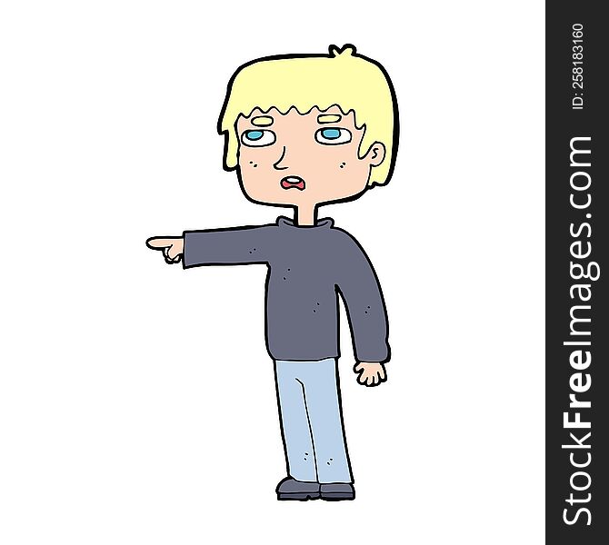 cartoon boy pointing