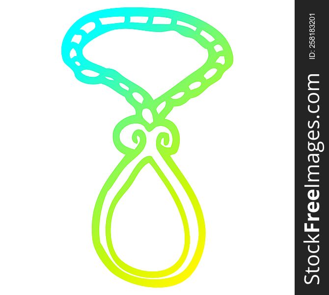 cold gradient line drawing cartoon pendant