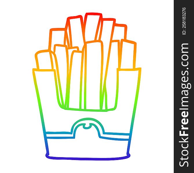 rainbow gradient line drawing junk food fries