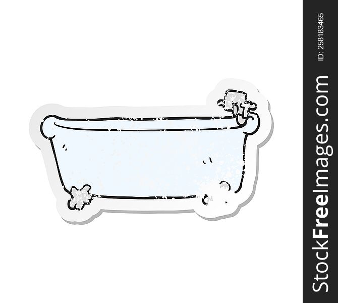retro distressed sticker of a cartoon bath