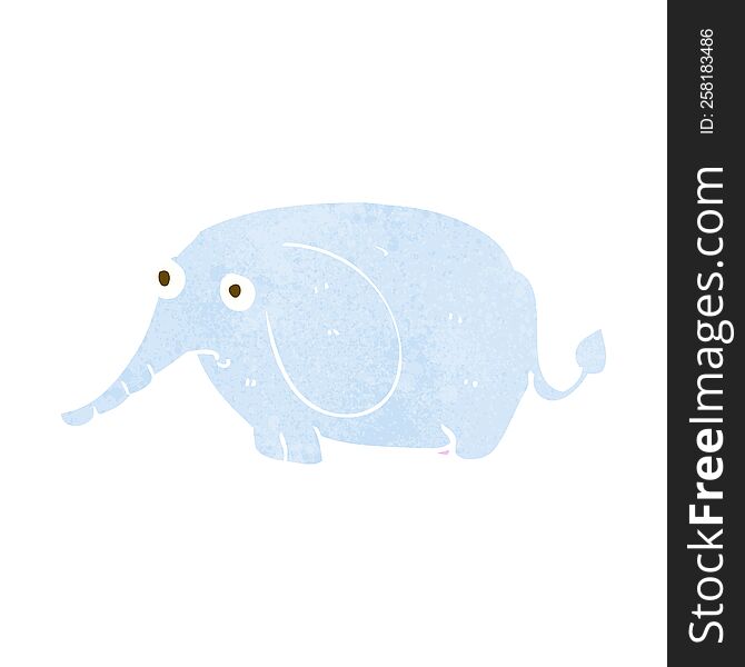 Cartoon Sad Little Elephant