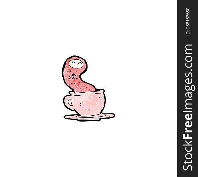 Cartoon Little Monster In Tea Cup