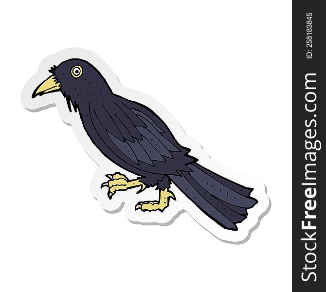 sticker of a cartoon crow