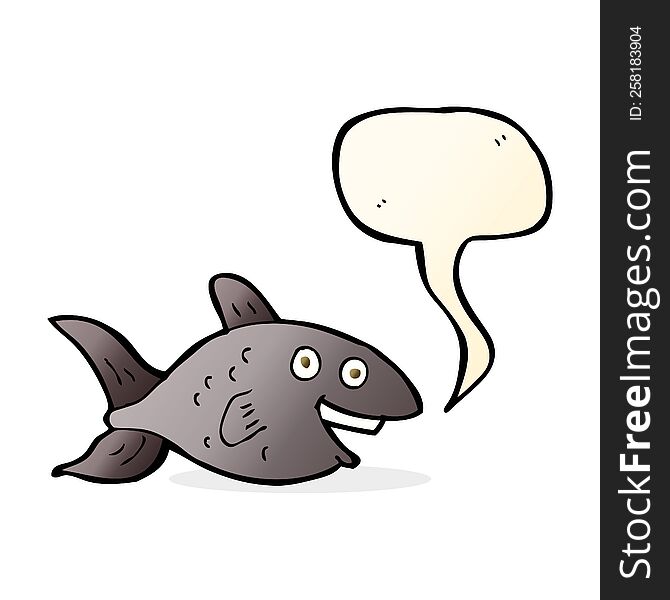Cartoon Fish With Speech Bubble