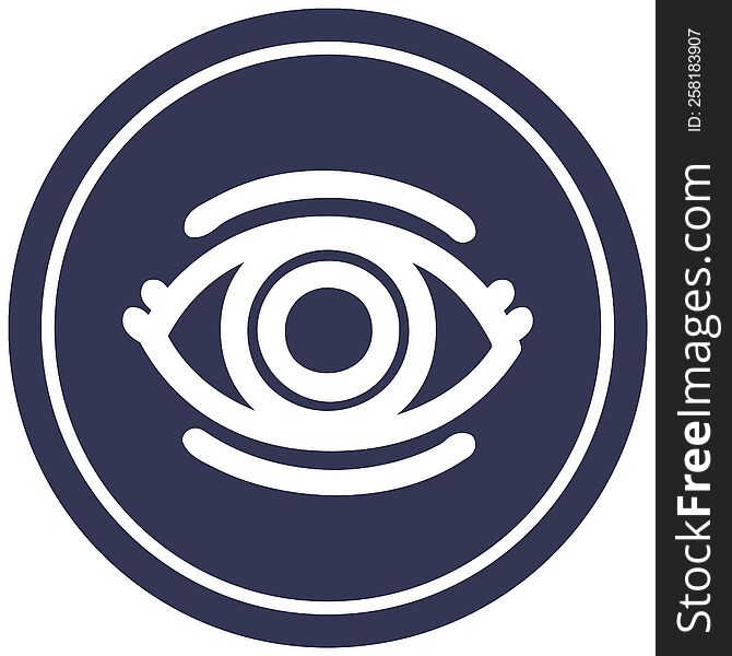 staring eye circular icon symbol