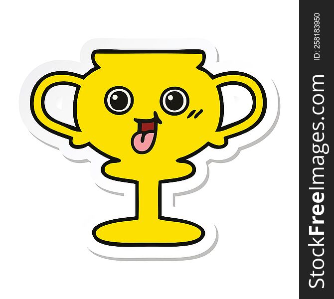 sticker of a cute cartoon trophy