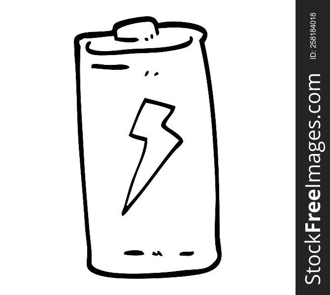 Black And White Cartoon Battery