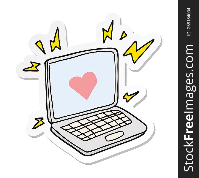 sticker of a internet dating cartoon
