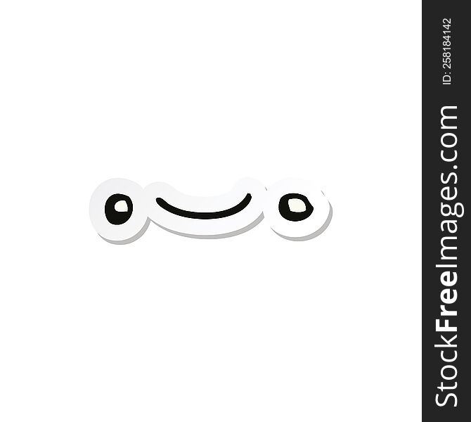 sticker of a happy cartoon face