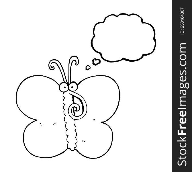 Thought Bubble Cartoon Butterfly