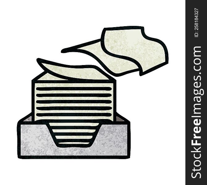 retro grunge texture cartoon stack of office papers