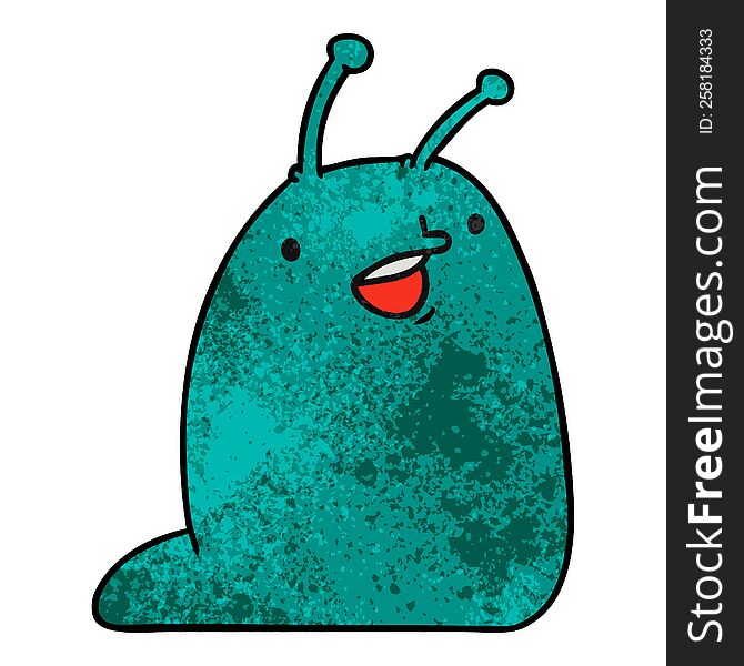 Textured Cartoon Of A Cute Kawaii Slug