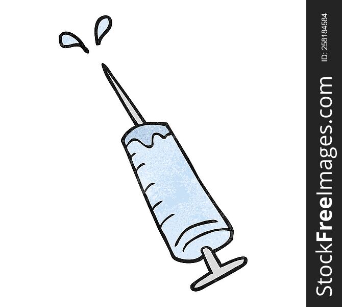 freehand textured cartoon medical needle