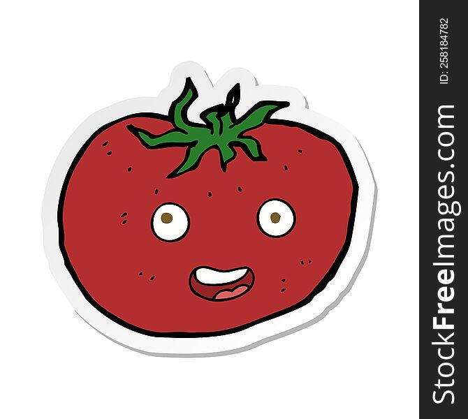 sticker of a cartoon tomato