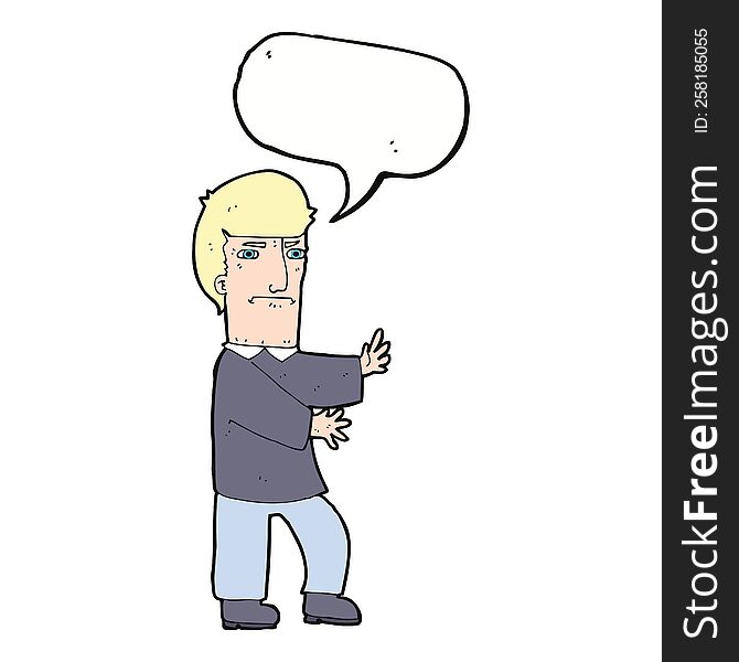 Cartoon Grumpy Man With Speech Bubble