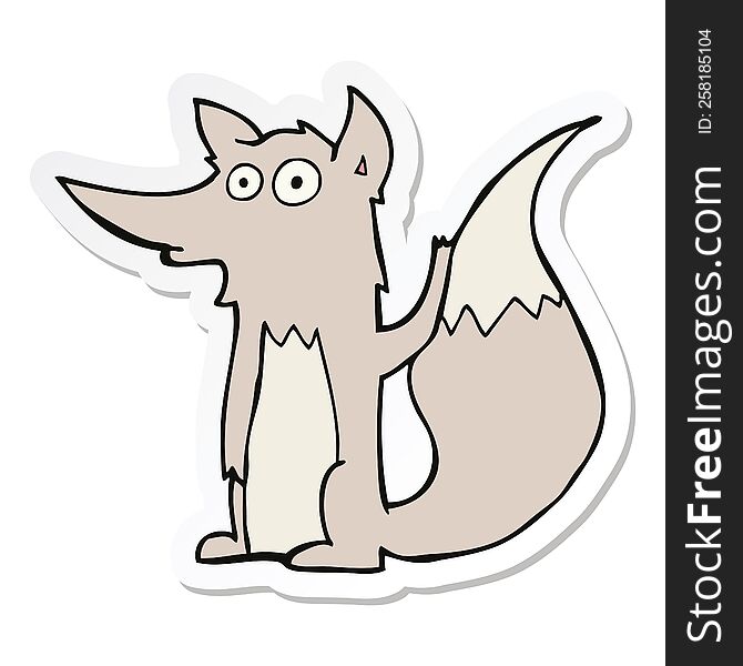 sticker of a cartoon wolf