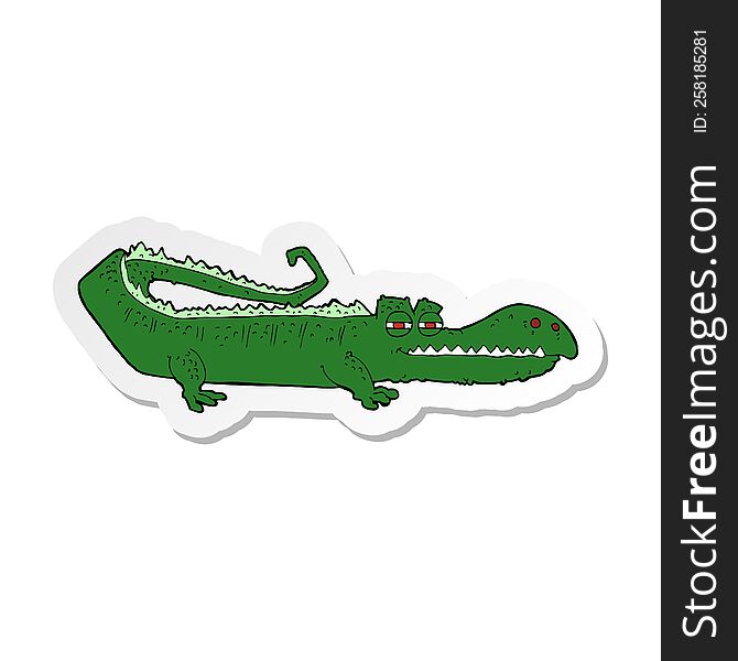 Sticker Of A Cartoon Crocodile