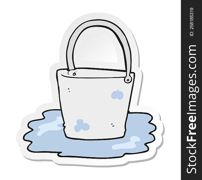 sticker of a cartoon water bucket