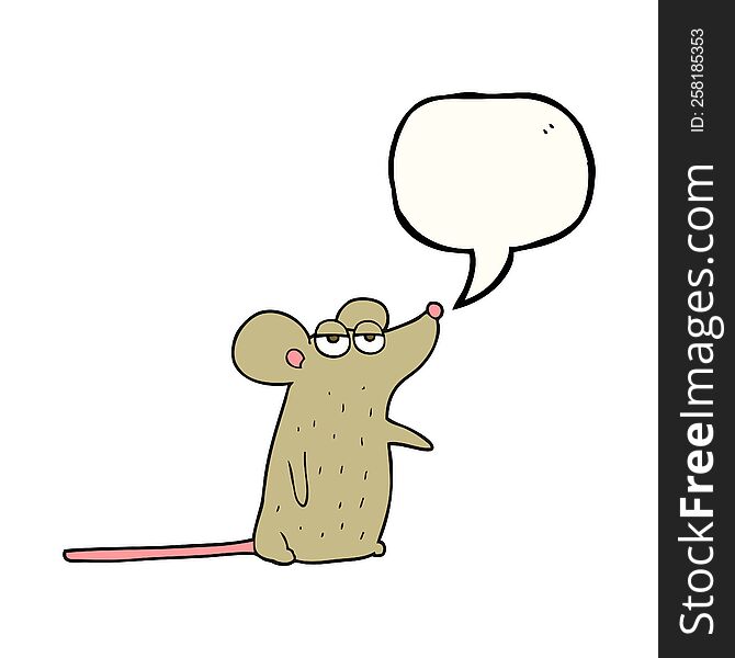 Speech Bubble Cartoon Mouse