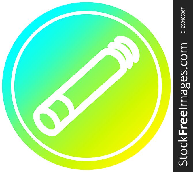 lit cigarette circular icon with cool gradient finish. lit cigarette circular icon with cool gradient finish