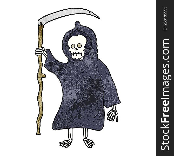 freehand textured cartoon spooky death figure