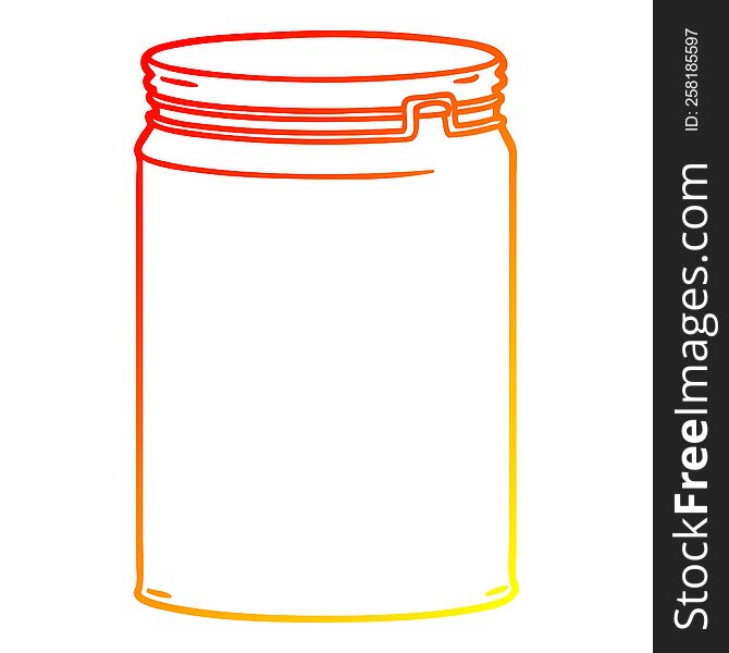 warm gradient line drawing of a cartoon empty glass jar